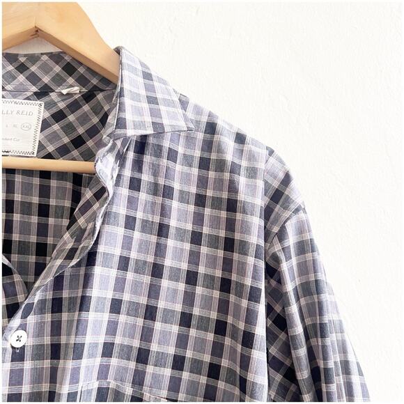 Billy Reid Button Down Shirt Mens Size XXL Multi Plaid Standard Fit 100% Cotton - Picture 6 of 8